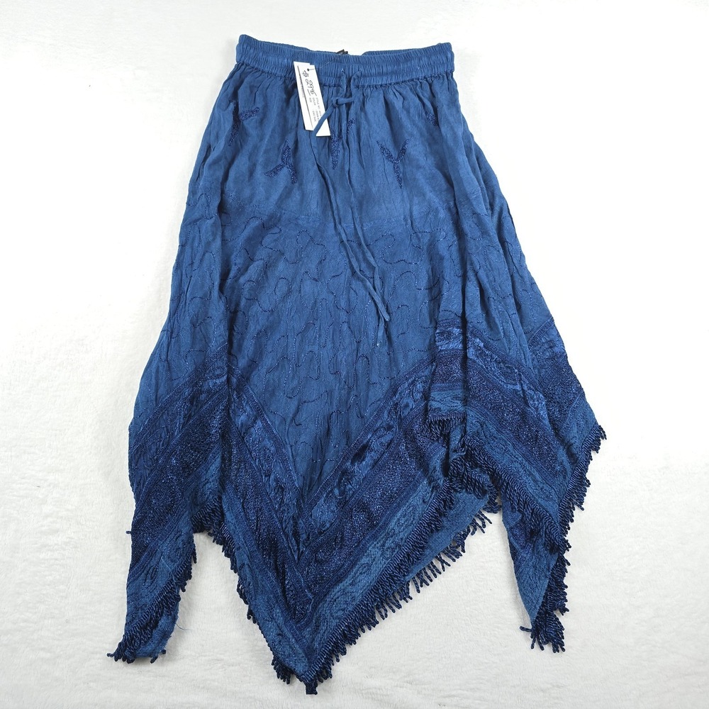 Step In Style Boho Skirt Women's One Size Blue Gypsy Frill New